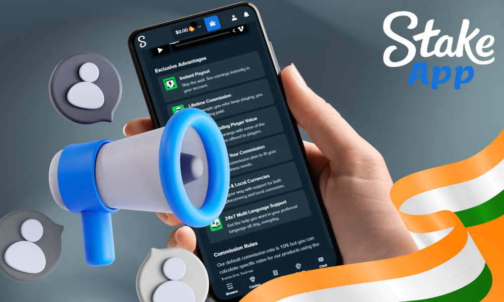 Loyalty program for players from India in the Stake app